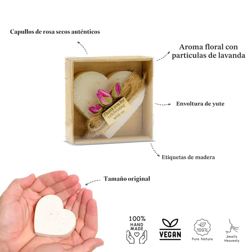 Miniatura 4 de Jabones en forma de corazón, paquete de 12 mini jabones perfumados hechos a mano para despedidas de soltera, fiestas de té, bodas, baby shower