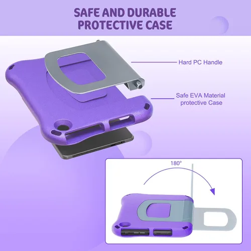 Miniatura 4 de Auorld - Funda ligera a prueba de golpes con asa para tableta 8 para niños (12ª generación, versión 2022/10ª generación, versión 2020), color morado