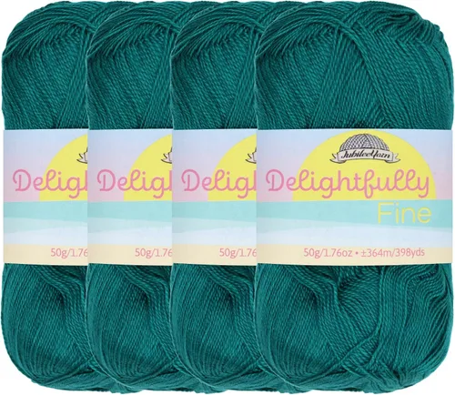 Miniatura 53 de JubileeYarn - Ovillo de hilo deliciosamente fino, 1.76 oz/madeja de rayón de bambú, color rosa polvo, 4 madejas