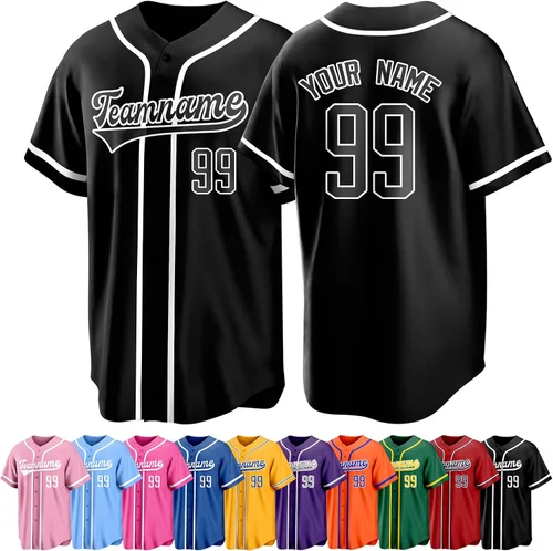 Miniatura 13 de Custom Baseball Jersey Personalized Short Sleeve Team Sport Uniform Baseball Shirt for Men Women Youth Boy