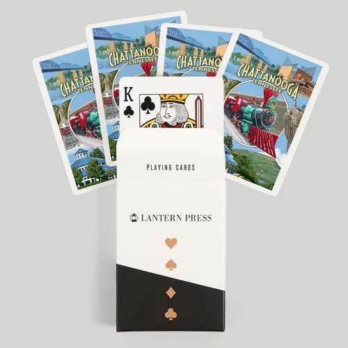 Miniatura 6 de Lantern Press Chattanooga, Tennessee, escenas de montaje (52 cartas de juego, baraja de cartas de tamaño póquer con comodines)
