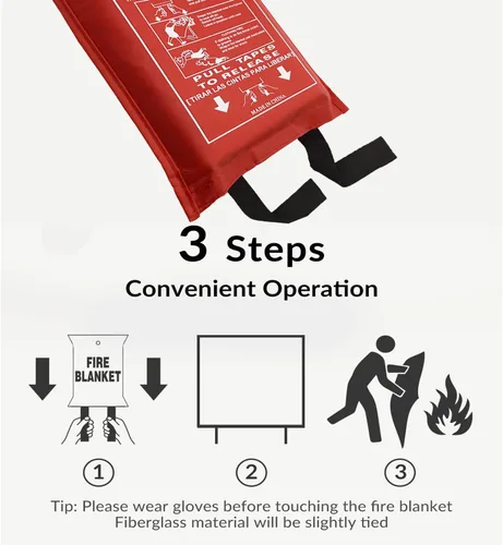 Miniatura 4 de Manta de emergencia para cocina con revestimiento de silicona. Manta ignífuga para el hogar para cocina, campamento, oficina, barbacoa, soldadura