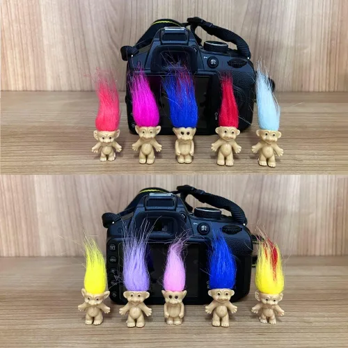 Miniatura 5 de Yintlilocn 50 mini muñecos Troll de PVC vintage, mini figuras de acción de 1.2 pulgadas para tartas cromáticas, adorable colección de chicos