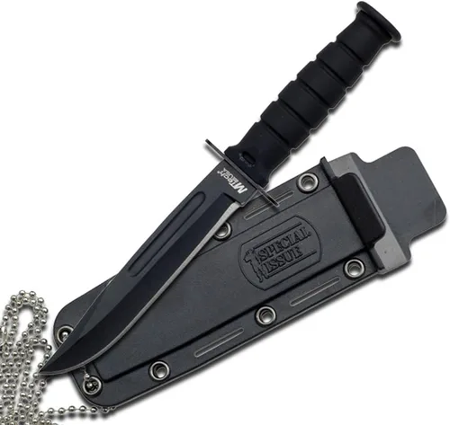 Cuchillo táctico de cuello, con cuchilla fija, Serie MT-632. 6 pulgadas en total. De Mtech USA Agarradera negra