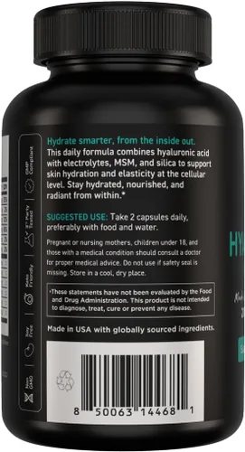 Miniatura 9 de Vital Vitamins Complejo de hidratación de suplemento de ácido hialurónico, con ácido hialurónico, MSM, vitamina C, agua de coco en polvo y sílice