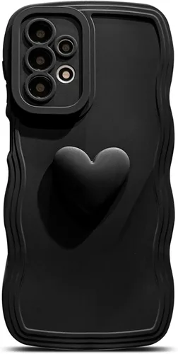 Miniatura 35 de Funda para Samsung Galaxy S22 para mujer, linda funda Kawaii 3D Love Heart color sólido rizado ondulado lente de cámara cubierta a prueba de golpes