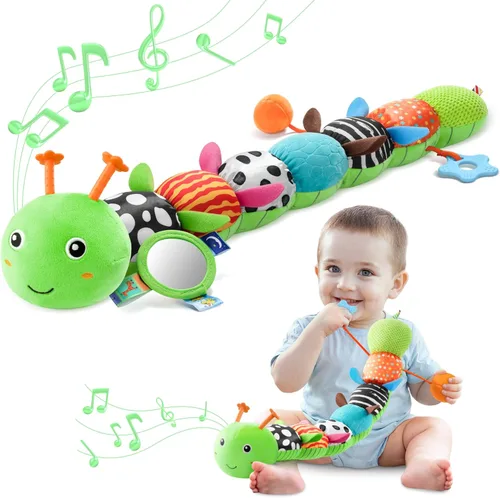 Miniatura 7 de AWOTOY Juguetes para bebés de 0 a 12 meses, juguetes de peluche musicales con actividad sensorial suave, con arrugas, sonajero y texturas, juguetes