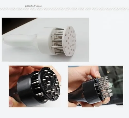 Miniatura 4 de Herramienta ablandadora de carne, 1 par en blanco y negro, con 21 cuchillas de aguja de acero inoxidable ultra afiladas, accesorios de cocina