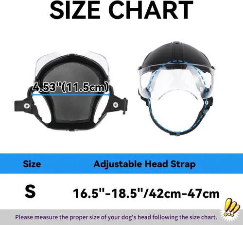 Miniatura 3 de Enjoying Casco para perro con lente transparente y agujeros para las orejas, casco de motocicleta para mascotas, sombreros para perros pequeños a