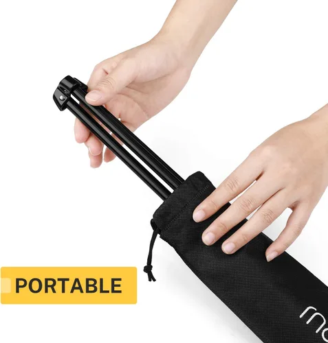 Miniatura 6 de Magicfly Paquete de 6 caballetes de mesa, caballetes de mesa de acero negro para exhibición, caballete de trípode ajustable y portátil con 6 bolsas