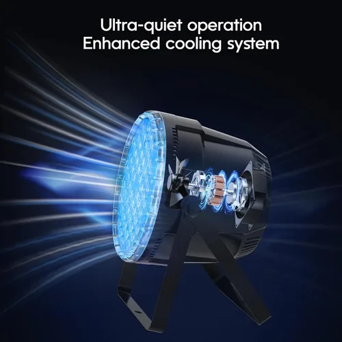Miniatura 4 de BETOPPER - Luces par con control remoto, 54 x 3 W LED RGB 3-en-1 luces de escenario DMX luces de DJ, luces estroboscópicas y de lavado de brillo