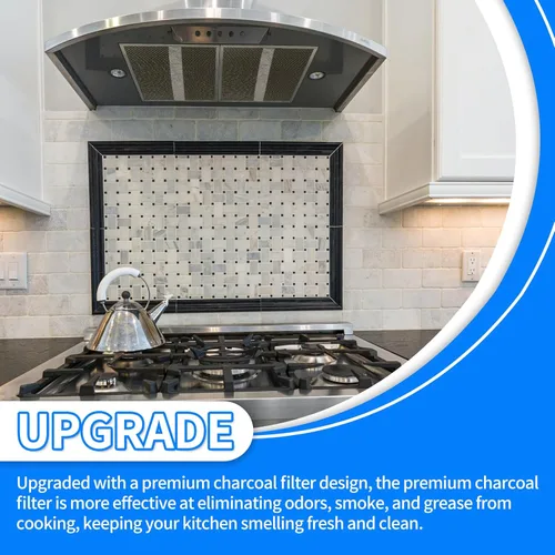 Miniatura 4 de 2024 Upgrade S97020466 HPF30 Filtro de carbón de repuesto compatible con filtros de grasa Broan-NuTone sin conductos para campana extractora tipo XC