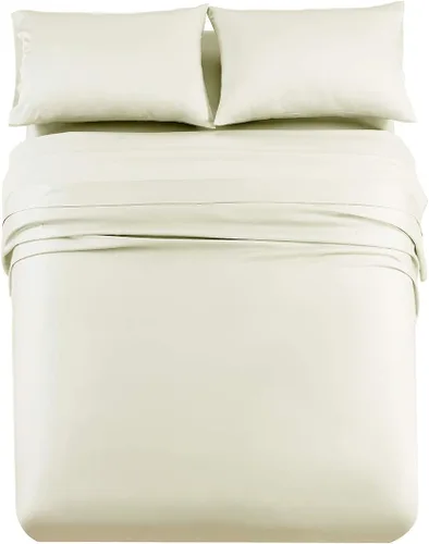 Royal Hotel ABRIPEDIC - Juego de sábanas de Tencel, tela suave y natural pura, 100% tejido Tencel Lyocell Marfil