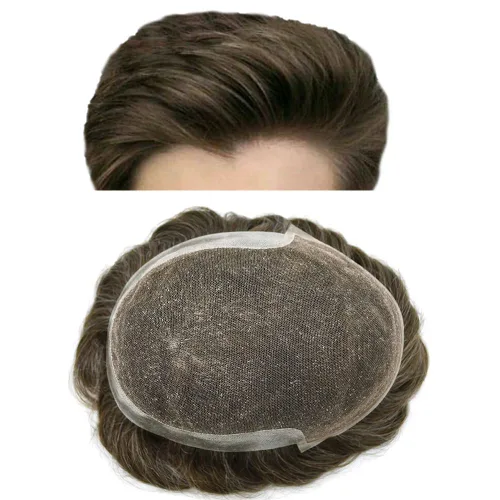 Miniatura 30 de Pieza de pelo para hombre Toupee Real Human Hairpiece Soft Lace Hair System Mens Hair Unit Natural Hairline Protesis Capilar Para Hombre 8 ''X10