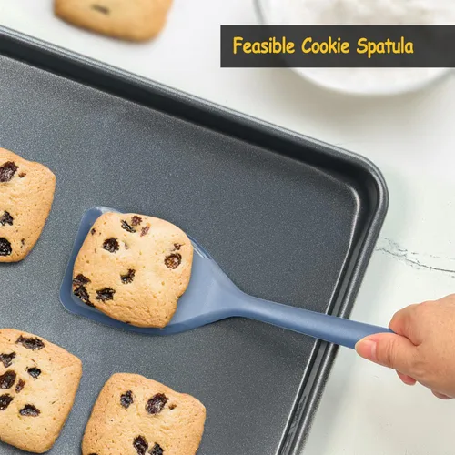 Miniatura 8 de Juego de espátulas de silicona, espátula volteadora de silicona resistente al calor de 600°F para cocinar, utensilios de cocina antiadherentes