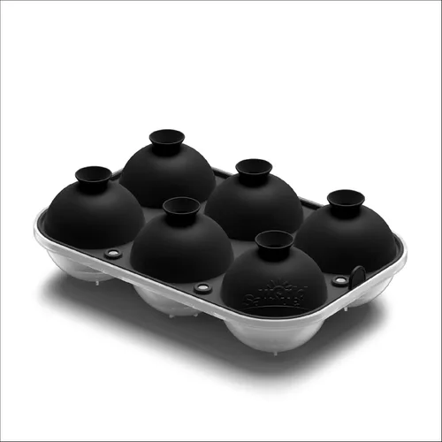 Miniatura 2 de Samuelworld - Gran molde para bolas de hielo con tapa, bolas de hielo de 6 x 2,5 pulgadas - Sin BPA, bandeja de hielo redonda de silicona fácil