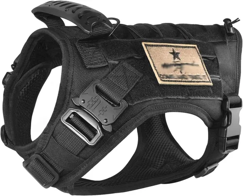 Miniatura 8 de Arnés táctico para perro, chaleco militar Molle para perro K9, chaleco para entrenamiento al aire libre, resistente al desgaste, arnés para perro