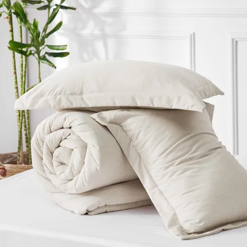 Miniatura 167 de Bedsure Juego de edredón Twin/Twin XL, ropa de cama suave beige para todas las estaciones, juego de cama teñido catiónico, 2 piezas, 1 edredón