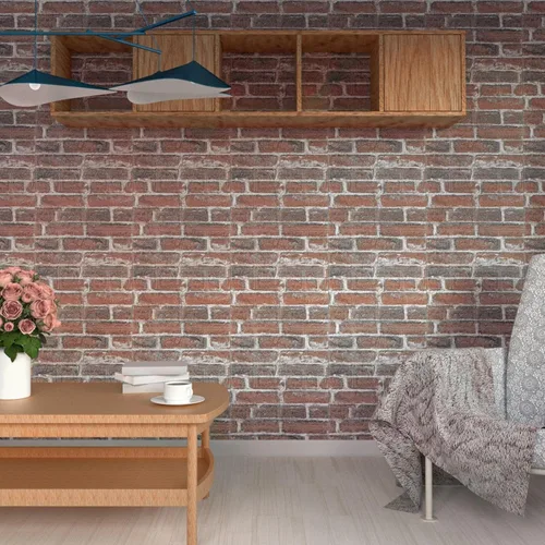 Miniatura 4 de Paneles de pared 3D para despegar y pegar en piedra roja y blanca, 10 piezas de papel tapiz 3D de piedra de espuma XPE, paneles de pared de ladrillo