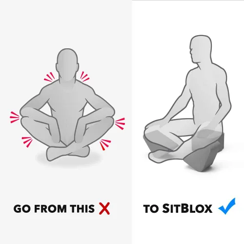 Miniatura 8 de Ungloo Cuñas de bloque de yoga de apoyo para meditación sentada: eleva las rodillas, reduce la presión de la cadera y mejora la postura de las Gris