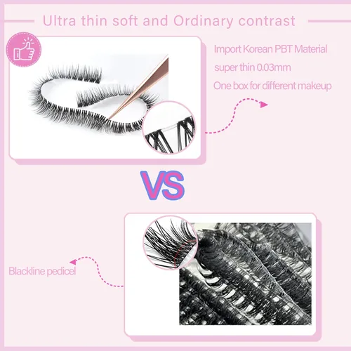 Miniatura 2 de TRZLIFE 72 extensiones de pestañas individuales para crear un estilo de pestañas personales fácilmente súper natural y cómodo, banda transparente