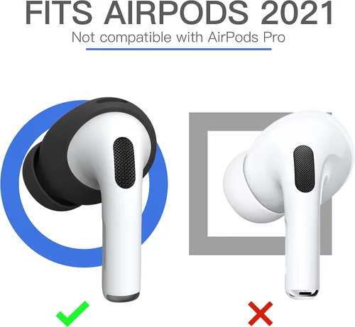 Miniatura 3 de 2 pares de fundas de silicona para AirPods 3 almohadillas de silicona [no cabe en la funda de carga] [registrada por patente de EE. UU.] Compatible