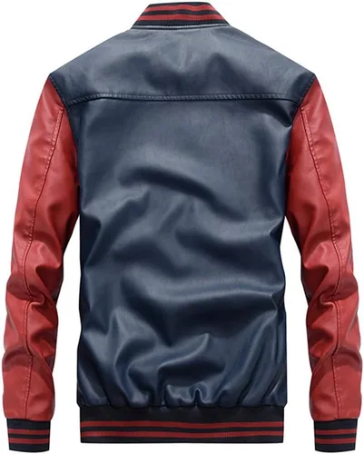 Miniatura 3 de Lavnis Chaqueta de piel sintética para hombre, cuello alto, abrigo ajustado, Negro