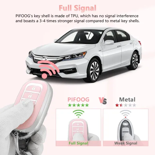 Miniatura 4 de PIFOOG - Funda para llavero Honda 2025 2023 2024 Accord Civic HRV CRV Pilot, accesorios para llaves de automóvil de 5 botones, carcasa brillante
