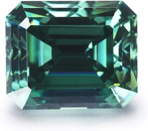 Moissanita suelta 3.00 quilates, piedra de moissanita de color verde, claridad VVS1, piedra preciosa brillante de corte esmeralda para hacer anillos
