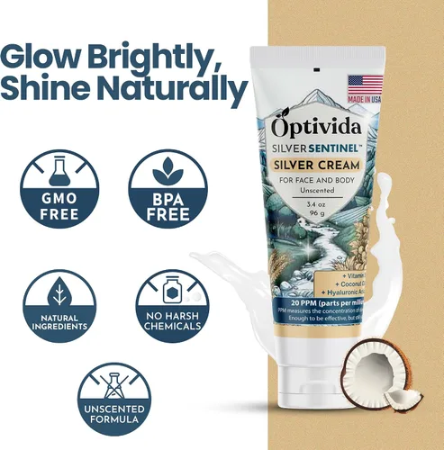 Miniatura 8 de Crema de Sanación de Piel Optivida Nano Silver - Ungüento para la Sanación de la Piel. Solución Tópica Hidratante y Sanadora para Quemaduras