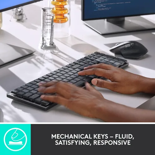 Miniatura 2 de Logitech MX Teclado mecánico inalámbrico de rendimiento iluminado, interruptores táctiles silenciosos, teclas retroiluminadas, Bluetooth, USB-C