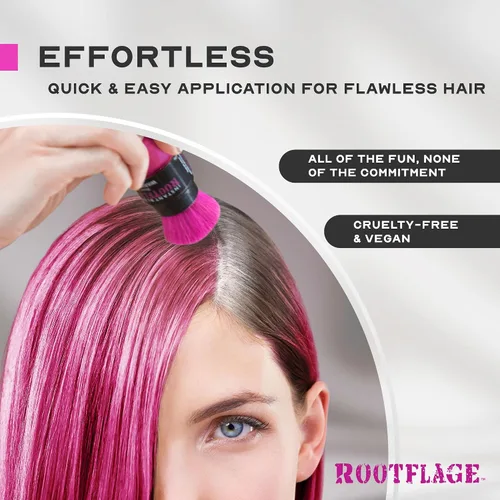 Miniatura 3 de Rootflage Tinte temporal para el cabello de color rosa, champú en polvo de color rosa, funciona en cabello oscuro (01 Pink Parade) 0.31 onzas 01