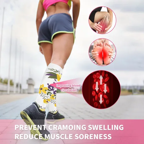 Miniatura 28 de Sooverki - Calcetines de compresión de cobre para circulación, para mujeres y hombres, 6 pares, para correr, atletismo, medicina, enfermería, viajes