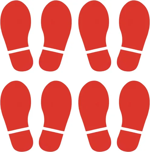 Miniatura 30 de PATIKIL Adhesivo de huellas de 6 x 2.5 pulgadas, 4 pares de zapatos de PVC para decoración de clase, guía de escaleras, color negro