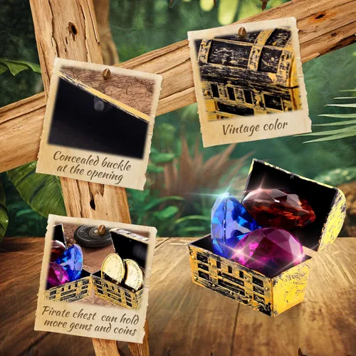 Miniatura 5 de Thyle 100 mini cofres de plástico pirata de Halloween con un acabado dorado, caja de joyería pirata vintage para adultos, cumpleaños, suministros