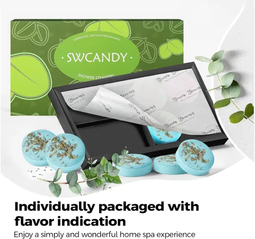 Miniatura 2 de SWCANDY Vaporizadores de ducha, aromaterapia, regalos de cumpleaños para mujeres, artículos esenciales de viaje, 8 piezas, lavanda, bombas de baño