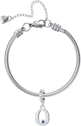 Miniatura 3 de QeenseKc Lucky Number 0-9 - Abalorio con forma de corazón con circonita cúbica, regalo de graduación para pulsera Pandora