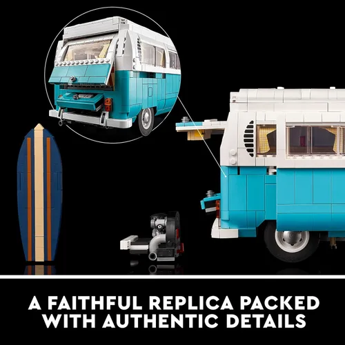 Miniatura 3 de LEGO Volkswagen T2 Camper Van 10279 Kit de construcción; construye una versión de modelo mostrable de la clásica furgoneta camper (2,207 piezas)