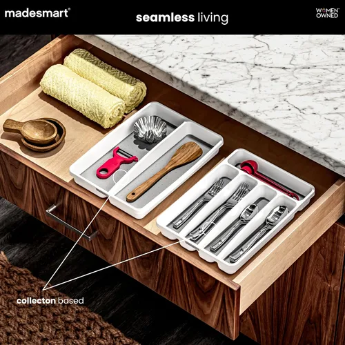 Miniatura 3 de Bandeja para cubiertos Madesmart Classic grande Blanco