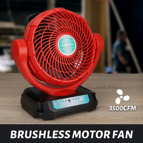 Miniatura 6 de Ventilador inalámbrico para batería Milwaukee de 18 V, ventilador de piso de 14 pulgadas y 3500 CFM, ventilador de campamento a batería para almacén