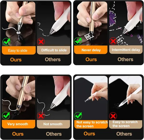 Miniatura 5 de Penyeah - Lápices capacitivos para pantallas táctiles - [4 en 1] Lápiz de pantalla táctil de alta sensibilidad y precisión con punta de disco, punta