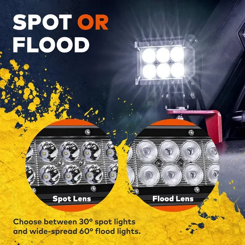 Miniatura 5 de Faro delantero de 4" LAMPHUS Cruizer de 18W, LED CREE para auto y motocicleta, 4", Inundación