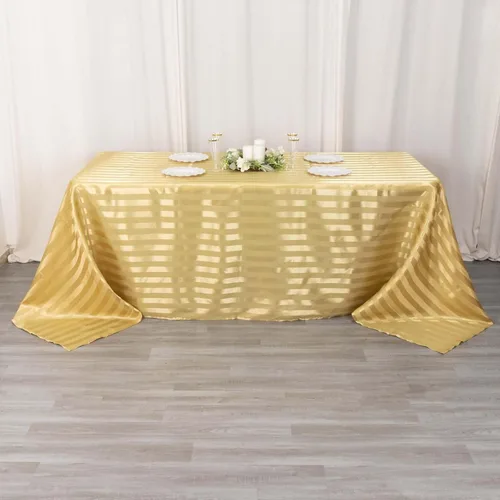 Miniatura 4 de Efavormart - Mantel redondo de satén a rayas blancas y negras de 120 pulgadas sin costuras para decoración de bodas, fiestas, eventos