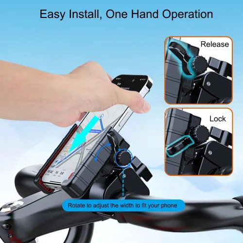 Miniatura 3 de Soporte de teléfono para motocicleta, soporte de teléfono para manillar de bicicleta 2024 para bicicleta, scooter eléctrico, soporte para teléfono