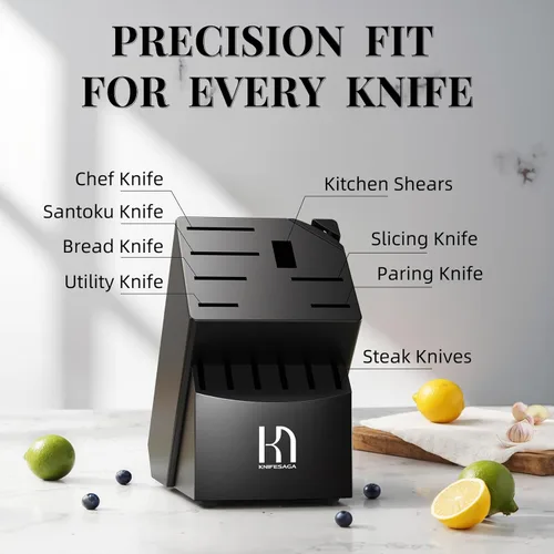 Miniatura 9 de KnifeSaga Juego de cuchillos de cocina premium, juego de 14 piezas de acero inoxidable japonés de alto carbono, afilado duradero, juego de cuchillos