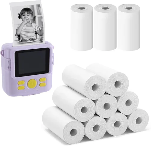 Miniatura 9 de 9 rollos de papel de repuesto para cámara instantánea para niños, impresión fotográfica, rollos de papel térmico de impresión instantánea para Blanco