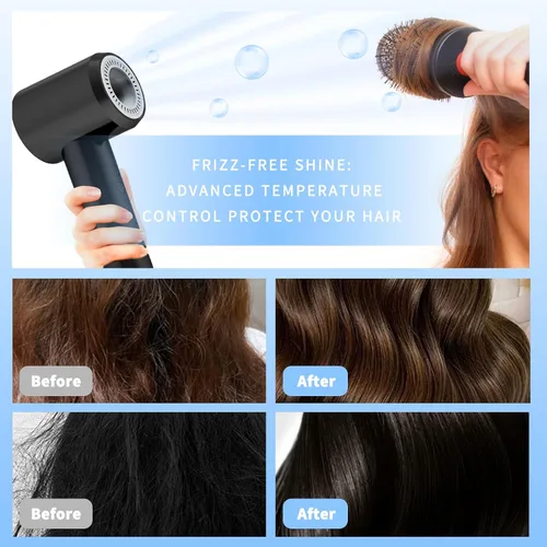 Miniatura 5 de Secador de pelo para mujer: motor de 110,000 RPM para secado ultrarrápido, 3 temperaturas y 2 ajustes de velocidad, diseño ligero con boquilla