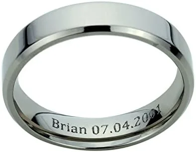 Miniatura 8 de Anillo de boda de titanio personalizado de ajuste cómodo de 0.157in en tono amarillo