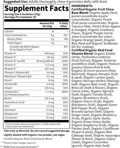 Miniatura 6 de Garden of Life Organics - Gomitas de vitaminas para hombre, sabor bayas, certificado orgánico, sin OMG, veganas, Kosher Complete Multi - Metil B12
