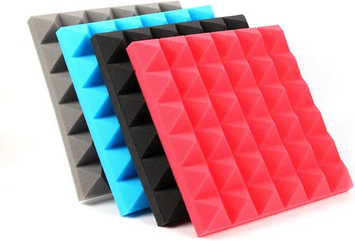 Miniatura 8 de Musfunny Paneles de espuma a prueba de sonido, 12 piezas de paneles de espuma acústica de 2 x 12 x 12 pulgadas, paneles de pared absorbentes de Negro